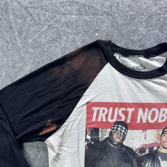 Original Flavor Shirt Mens L White Black Trust Nobody Graphic Raglan 3/4 Sleeve