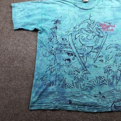 Vintage Disney Blizzard Beach Shirt Mens XL Blue All Over Mickey Inc USA 90s