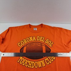 Vintage Football Touchdown Club T-Shirt Mens Large Orange SS JERZEES Made in USA