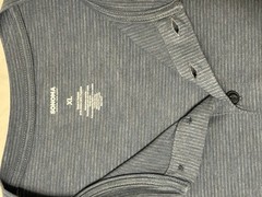 Sonoma Men’s XL Blue Striped Henley T-Shirt Short Sleeve 3-Button Knit