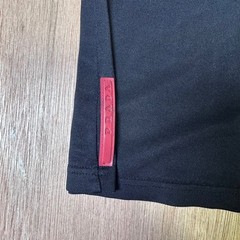 Prada Linea Rossa black long Sleeve Technical Zip Shoulder Top Made in Italy