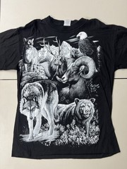 See Photos LOT of 8 Vintage Deadstock Double Sided Single Stitch L Animal Biker