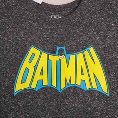 Batman linen t shirt Mens Large Black DC Comics Casual Retro Outdoor Classic NWT