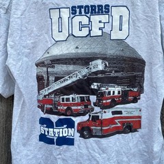 UConn Huskies Baskteball Storrs Fire Department Collegiate Tee Shirt Size Large