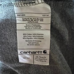 Carhartt Mens K87 Pocket Distressed T-Shirt Heather Gray Original Fit 2XL Logo