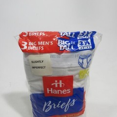 Vintage 1997 Hanes Big Men’s Briefs Underwear White 3 Pack Cotton 3X 50-52