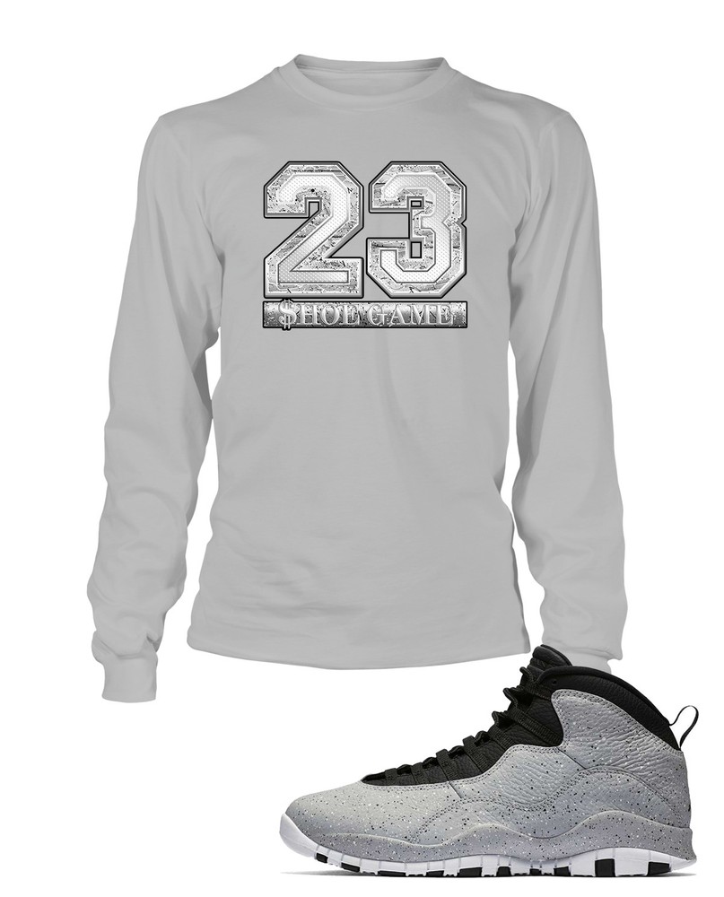 Mens 23 Street Graphic Sneaker Tee Shirt to Match J10 Light Smoke Shoe Big Tall
