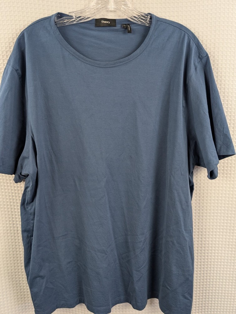 Theory Precise Tee Men’s Cotton T-Shirt Size 2X Dark Slate Blue NWOT
