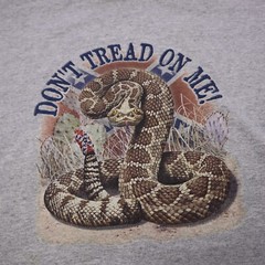 Fruit of the Loom T-Shirt Mens Dont Tread on Me Size Medium Rattlesnake Gray
