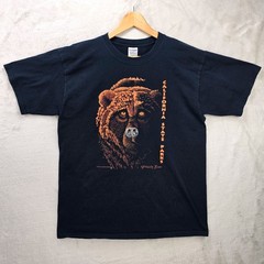 Vintage California State Parks Shirt Large Black 1998 Grizzly Bear Nature 90s