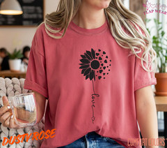 Unisex Sunflower Heart Love T shirt Men T shirt Women valanity day Romantic