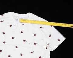 Rue21 Shirt Mens Large White Jersey Scoop Hem Graphic Rose Print 100% Cotton