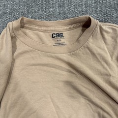 CSG Beige Cotton Crew Neck Men’s Short Sleeve T-Shirt Size M