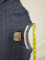 Hudson Barrow Men’s XL Blue Heathered V-Neck Short Sleeve Knit T-Shirt Trim