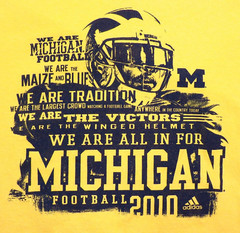Michigan Wolverines NCAA Adidas Adult Size Large 2010 Graphic Long Sleeve Shirt