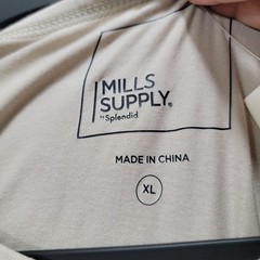 Mills Supply By Splendid – Mens XL Ivory Tan Short Sleeve Jersey Tee -NWT $58