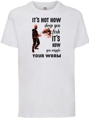 Fishing Wiggle Your Worm Humour Novelty T Shirt Various Colours And Sizes