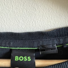 Boss men’s t-shirt XL blue logo fancy trendy modern soft material Pima Cotton
