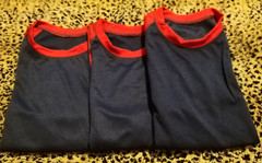 3 Packs Men’s 3/4 Sleeve Crew Neck Raglan Jersey Baseball Tee Shirts Size L