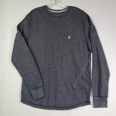 Volcom Men’s XL Encore Marled Thermal Long Sleeve Crew Neck T-Shirt Gray Cotton
