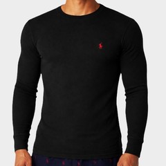NWT -POLO RALPH LAUREN Mens Waffle Knit Thermal Long Sleeve Shirt – BLACK S-XXL