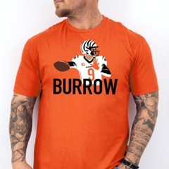 BURROW 9 | Cincinnati Football Soft Ring Spun Pre-Shrunk Cotton T-Shirt