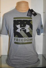 Under Armour Freedom USA Men’s T-Shirt 1377075 035 Gray/Black/Army Green NWT