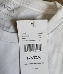 NEW RVCA T Shirt Mens Size XL White Cotton Regular Fit Crew Neck Short Sleeve