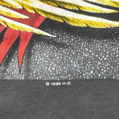 Vintage Harley Davidson 1996 Pacific Honolulu Long Sleeve T-Shirt Eagle Flag M