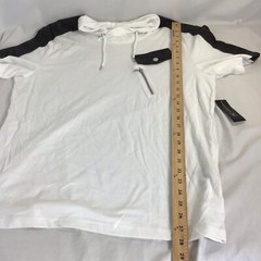 New INC Cowl Neck TShirt Short Sleeve White Pure Men’s Large