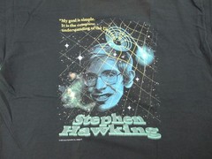 VINTAGE Stephen Hawking Shirt Mens Extra Large Black USA Single Stitch 1995*
