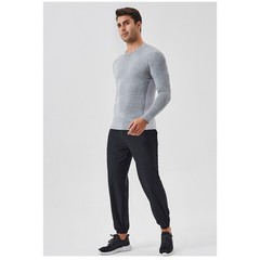 Men’s Autumn Fitness Long Sleeve Clothes Outdoor High Stretch Form Fitting Top