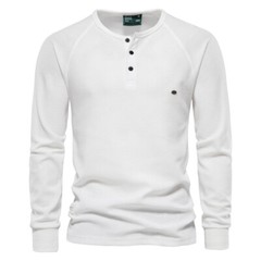 Zonbailon men’s t-shirt solid color crew neck bottomed shirt long sleeve autumn