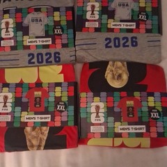FIFA Men’s XXL Gray/Red Cotton Knit T-Shirt Graphic Print Logo Soccer