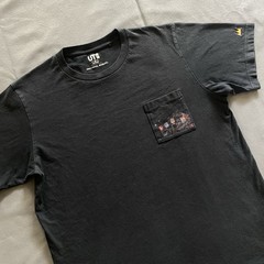 Uniqlo Jean Michel Basquiat Pocket T Shirt Mens Medium Black Art Artist Abstract