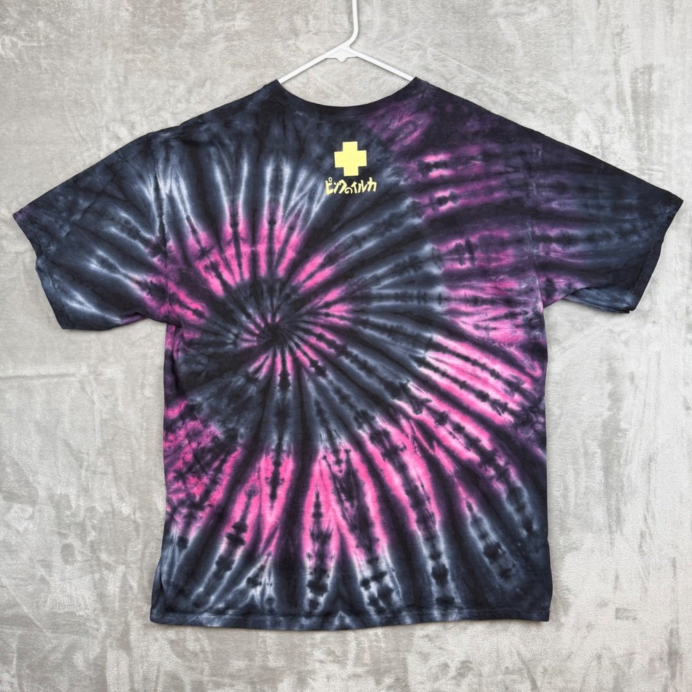 Pink Dolphin Mens XXL Tie Dye Graphic T-Shirt Black Purple Spiral Streetwear