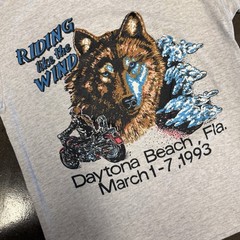Vintage 90s 1993 Daytona Beach Bike Week Shirt Size Large Biker Wolf Graphic