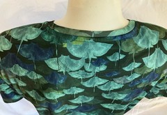 New REEL LEGENDS Freeline short sleeve Shirt Men’s Large Blue Ocean MANTA RAYS
