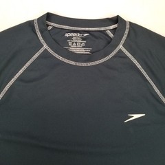 Speedo Men’s Navy Long Sleeve Pullover Rash Guard Shirt Size Large Classic