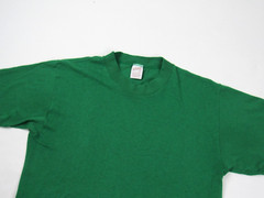 Vtg 1980s Green Blank USA Made Sportswear Basic T Shirt Sz M 38-40 50/50