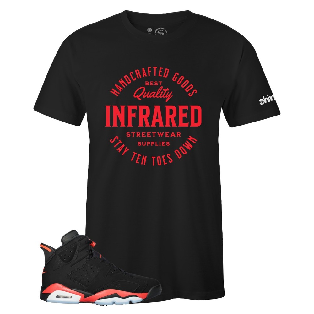Black Streetwear Sneaker T-shirt to Match Air Jordan 6 Retro ‘Infrared Salesman’
