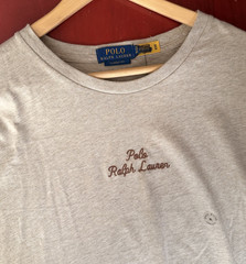 NWT Polo Ralph Lauren Classic Fit Cursive Stitched Embroidered Beige T-Shirt XL