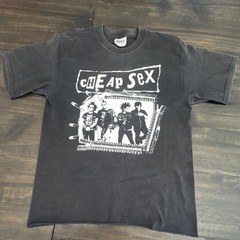 90s y2k vintage Hanes Cheap Sex punk Band Men’s Black Cotton T-Shirt small