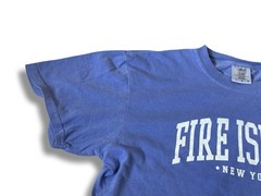 FIRE ISLAND LONG ISLAND NY MENS LARGE SURFING HAMPTONS BLUE CREW NECK T-SHIRT