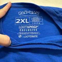 LootWear Mens 2XL T-Shirt Blue Pac-Man Ghost Graphic Retro Arcade Core