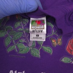 Vintage Graphic Tee Shirt Extra Large Purple Roses Butterfly Alabama Fruit Loom