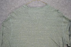 True Grit Henley Shirt Mens XL Green Long Sleeve Slub Knit Cotton Rayon Heather