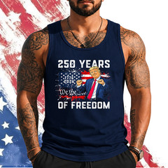 Trump 250th Birthday of America Flag 2026 250th 4th of July Tank Top