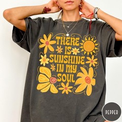 Sunshine In My Soul Comfort Colors T-Shirt Mental Health Shirt Retro Boho