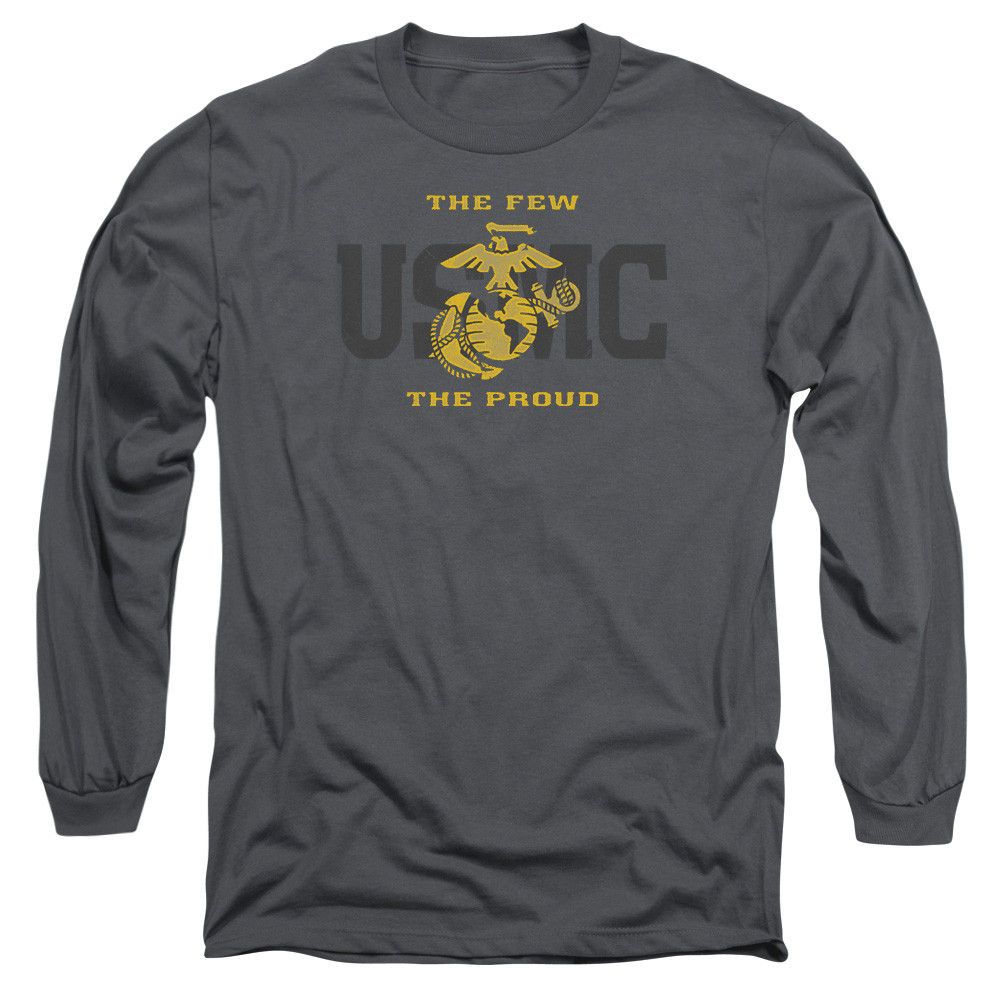 US MARINE CORPS SPLIT TAG Licensed Men’s Long Sleeve Graphic Tee Shirt SM-3XL